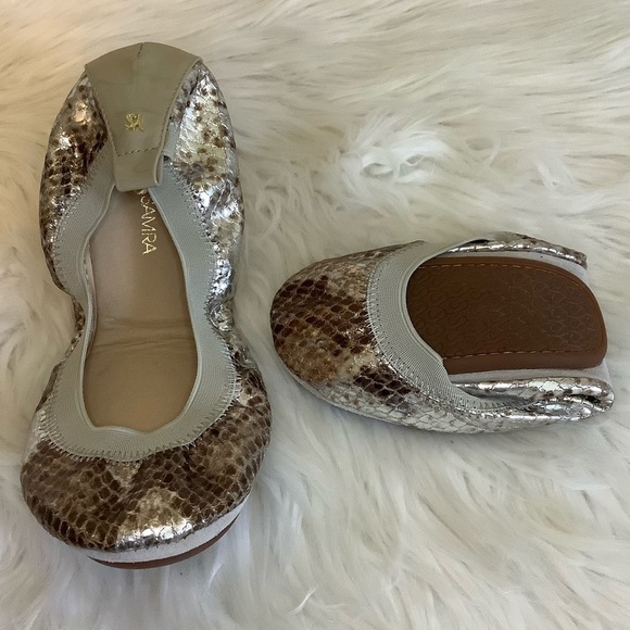 New Yosi Samar Samara Metallic Ballet Flats Sz-8 - Picture 9 of 9
